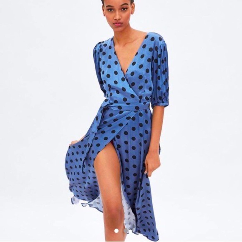 Zara silk wrap dress